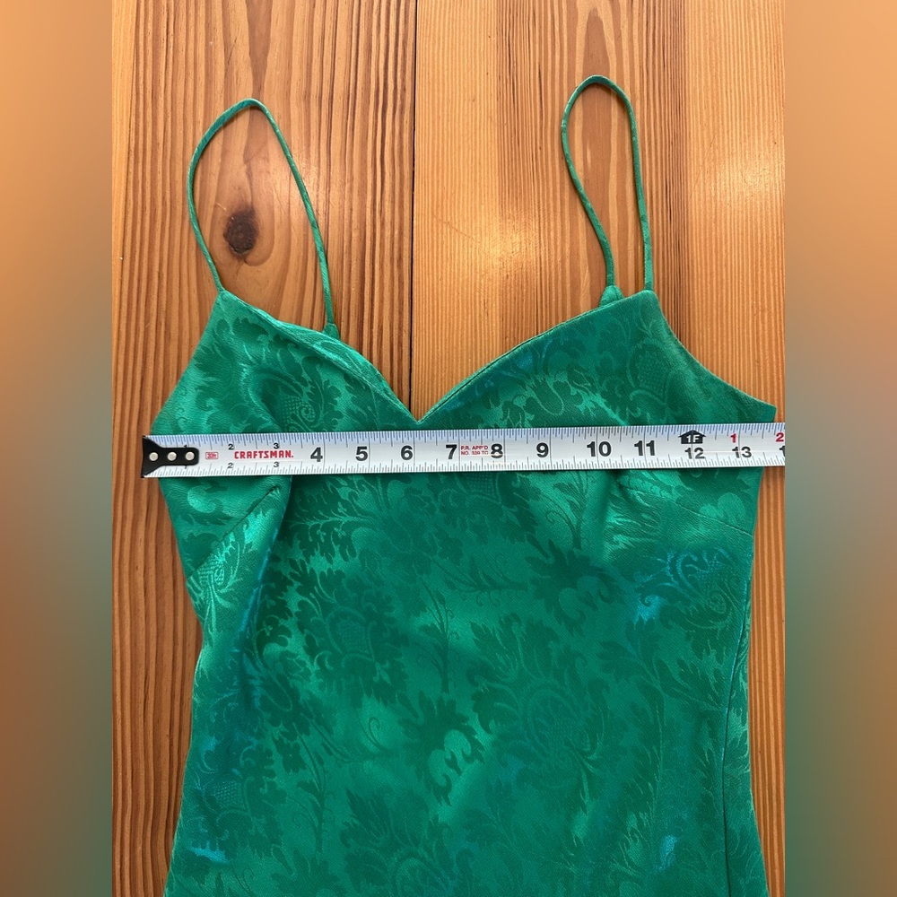 Rubber Ducky Emerald Green Dress Sleeveless Midi S Floral Pattern Elegant Sexy - Picture 8 of 12